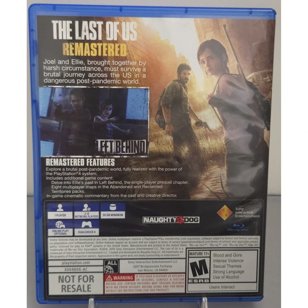 The Last of Us Remastered (PS4 PlayStation 4) Disc & Case - Tested & Working
